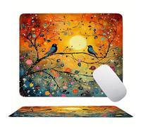 Rouge Oiseau Tapis de Souris 320 x 260 mm, Tapis de Souris Gaming de Haute Précision, Bords Cousus, Base en Caoutchouc Antidérapante, Glisse Ultra-Douce et Un Suivi Optimal, Travail Domicile s0z-243