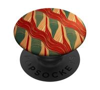 Rouge Or Vert Motif île Abstrait Motif Géométrique Vague PopSockets PopGrip Adhésif