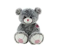 KALOO - Rouge Peluche Ours Maé Gris Prestige 38 cm - Petit Ours en Peluche en Fourrure Soyeuse - Doudou Ultra Doux pour Bébé - Dès la Naissance, K962754