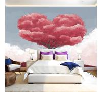 Rouge Papier Peint 300 x 210 cm Arbre d'amour abstrait Papier Peint Panoramique Tapisserie Photo Poster Intissé Mur Moderne Décor Murale Salon Chambre á Coucherr Bureau
