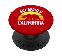Rouge pour Ed California Bear Vintage Sunset Protest RedforEd PopSockets PopGrip Adhésif