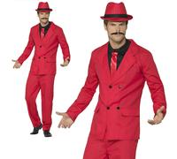 Rouge pour Hommes Zoot Costume Déguisement Gangster 1920s Mafia M L Neuf