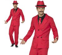 Rouge pour Hommes Zoot Costume Déguisement Gangster 1920s Mafia M L Neuf