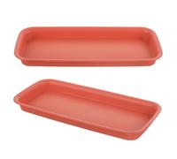 Rouge pour Pot de Plantes, Soucoupe Rectangulaire, Lot de 2 Plastique | Plaques de Jardinière pour Recueillir L'eau, Empêchent la Pollution du Sol, Usage Intérieur et Décoration