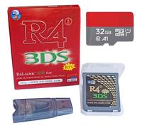 Rouge R4i 3DS RTS + 32GB carte mémoire Red R4 3DS SDHC Linker précharge les fichiers du noyau Pour 3DS 2DS DSi NDSL