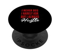 Rouge Rarely Never Always Hustle Red Graphic PopSockets PopGrip Adhésif