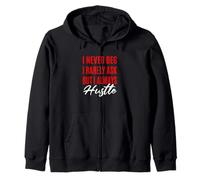 Rouge Rarely Never Always Hustle Red Graphic Sweat à Capuche