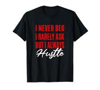 Rouge Rarely Never Always Hustle Red Graphic T-Shirt