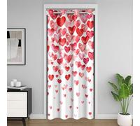 Rouge Rideau Occultant Rideaux Cœur Amour Rideau de Porte 150x203cm Décoration Romantique La Saint Valentin Rideaux Interieur Salon Chambre Rose Et Blanc Rideaux Exterieur d'entrée