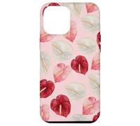 Rouge Rose Blanc Anthurium Hawaiian Floral Art Coque pour iPhone 12 Pro Max