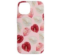Rouge Rose Blanc Anthurium Hawaiian Floral Art Coque pour iPhone 14