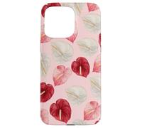 Rouge Rose Blanc Anthurium Hawaiian Floral Art Coque pour iPhone 15 Pro Max
