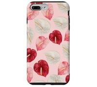 Rouge Rose Blanc Anthurium Hawaiian Floral Art Coque pour iPhone 7 Plus/8 Plus