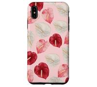 Rouge Rose Blanc Anthurium Hawaiian Floral Art Coque pour iPhone XS Max