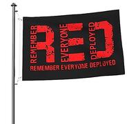 Rouge Souvenez-Vous De Tous Ceux Qui Sont Déployés Drapeau De Jardin Colorée Drapeaux De Jardin Durable Bannière Décoration Pour Porche Balcon Patio 90X152Cm