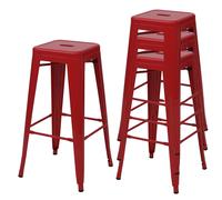 (rouge) Tabouret de bar MCW-A73 Métal (lot de 4)