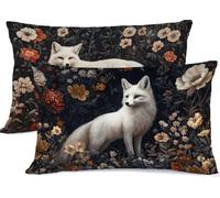 Rouge Taie Oreiller 40 x 60 Blanc Taie d'oreiller 40x60 Protege Oreiller Rectangulaire Housse de Coussin Super Doux Taies D'oreillers Recto Verso Housse Coussin Decoratif, Chambre Lit Decoratif R-389
