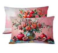 Rouge Taie Oreiller 45 x 70 Fruit Taie d'oreiller 45x70 Protege Oreiller Rectangulaire Housse de Coussin Lin Taies D'oreillers Impression Housse Coussin Decoratif, pour Decoration Halloween G - 688