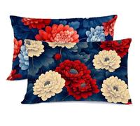 Rouge Taie Oreiller 50 x 80 Bleu Marine Taie d'oreiller 50x80 Protege Oreiller Rectangulaire Housse de Coussin Lin Taies D'oreillers Recto Verso Housse Coussin Decoratif, Decoration Halloween G - 697