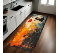 Rouge Tapis de Cuisine Fille de l'art Graffiti Antidérapant 50 x 150 cm Absorbant Doux Devant Évier Tapis de Sol Lavable Salon Chambre