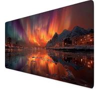 Rouge Tapis de Souris Aurore Tapis de Souris XXL 1000 x 500mm Mouse Pad avec Bords Cousus et Base en Caoutchouc Antidérapante Mouse Pad XXL pour PC, Ordinateur Portable, Accessoires Bureau u5983