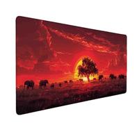 Rouge Tapis de Souris Coucher de Soleil Tapis de Souris XXL 600 x 300 mm Mouse Pad Gaming en Caoutchouc Antidérapant et Imperméable Desk Mat pour Ordinateur, Maison, Gamer, Accessoires Bureau c4704