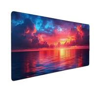 Rouge Tapis de Souris Coucher de soleil Tapis de Souris XXL 700 x 300 mm Mouse Pad Gaming en Caoutchouc Antidérapant et Imperméable Desk Mat pour PC, Ordinateur, Maison, Gamer, Accessoires Bureau o568