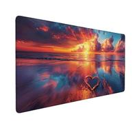 Rouge Tapis de Souris Coucher de Soleil Tapis de Souris XXL 900 x 400 mm Mouse Pad Gaming en Caoutchouc Antidérapant et Imperméable Desk Mat pour Ordinateur, Maison, Gamer, Accessoires Bureau o3160