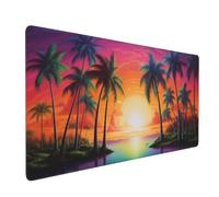 Rouge Tapis de Souris Gaming 800x400x3mm, Grand Tapis de Souris Gamer Bureau Arbre Bords Surpiqués Précision et Vitesse Base en Caoutchouc Imperméable Antidérapante pour Bureau, Études, Gaming 0E-48