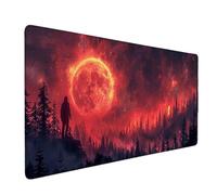 Rouge Tapis de Souris Soleil Tapis de Souris XXL 700 x 300 mm Mouse Pad Gaming en Caoutchouc Antidérapant et Imperméable Desk Mat pour PC, Ordinateur Portable, Maison, Gamer, Accessoires Bureau c6063