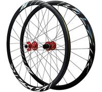 Rouge,Thru Axle A,Jeu De Roues 700C Axe Traversant Roues Vélo De Route Frein Disque 8 9 10 11 12 Vitesse Moyeux Roulement Cassette 24H 30MM Jantes Alliage D'aluminium