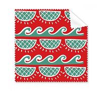 Rouge Vert Wave Mexique Totems Ancienne Civilisation Dessin Lunettes Chiffon Chiffon de Nettoyage Cadeau Nettoyant pour écran de téléphone 5 pcs