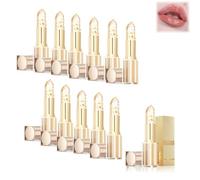 Rouges à lèvres changeants de couleur, rouges à lèvres correcteurs de pH avec feuille d'or, huile hydratante et nourrissante pour femmes, formule changeante de couleur sans transfert (12pcs)