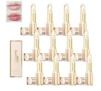 Rouges à lèvres changeants de couleur, rouges à lèvres correcteurs de pH avec feuille d'or, huile hydratante et nourrissante pour femmes, formule changeante de couleur sans transfert (12pcs)