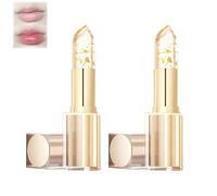 Rouges à lèvres changeants de couleur, rouges à lèvres correcteurs de pH avec feuille d'or, huile hydratante et nourrissante pour femmes, formule changeante de couleur sans transfert (2pcs)