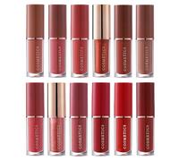 Rouges À Lèvres Mats - Coffret 12 Pièces | Kit Maquillage Lèvres Waterproof, Teintes Nude Longue Tenue | Voyage, Travail, Rendez-vous, Fête, Vacances | Couleurs Liquides Anti-traces