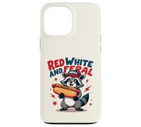 Rouges, blancs et sauvages ratons laveurs patriotiques du 4 juillet pour tout-petits Coque pour iPhone 13 Pro Max