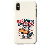 Rouges, blancs et sauvages ratons laveurs patriotiques du 4 juillet pour tout-petits Coque pour iPhone X/XS