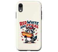 Rouges, blancs et sauvages ratons laveurs patriotiques du 4 juillet pour tout-petits Coque pour iPhone XR