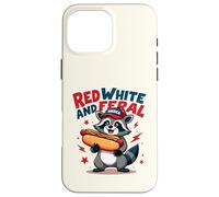 Rouges, blancs et sauvages ratons laveurs patriotiques du 4 juillet pour tout-petits Coque pour iPhone 16 Pro Max