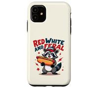 Rouges, blancs et sauvages ratons laveurs patriotiques du 4 juillet pour tout-petits Coque pour iPhone 11