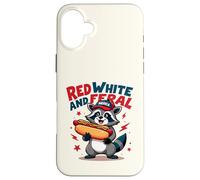 Rouges, blancs et sauvages ratons laveurs patriotiques du 4 juillet pour tout-petits Coque pour iPhone 16 Plus