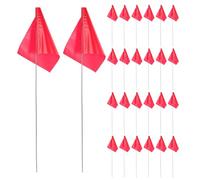 Rouges Drapeaux de Marquage avec Poteaux en Fil D'acier 60 Pièces | Installateurs D'irrigation et Gardiens, Marquage Terrain Sportif, Coins de Propriété