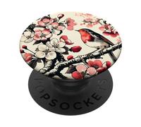 Rouges-gorges et rouges-gorges en fleurs de cerisier PopSockets PopGrip Interchangeable