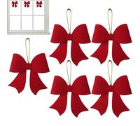 Rouges pour Arbre de Noël | 5 Pièces De Papillon, Ornements, Attaches Et Pendentif | Ornements à Suspendre pour Sapin en Forme de Noeud,Pour Maison, Fêtes, Intérieur, Mariage, Guirlande, Couronne, Loi