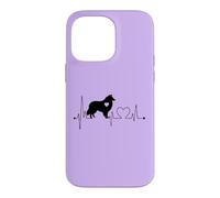 Rough Collie Heartbeat EKG propriétaire de Chien Collie à Poils Longs Coque pour iPhone 14 Pro Max