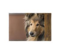 Rough Collie Lassie Chiens Gros Chiens Moelleux Animaux de Compagnie, Set de 6 Sets de Table Sets de Table pour Table à Manger Tapis de Plateau résistants à la Chaleur 30x45 cm