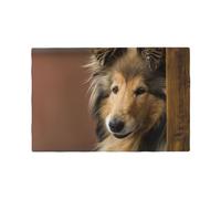 Rough Collie Lassie Chiens Gros Chiens Moelleux Animaux de Compagnie, Sets de Table Imitation Lin Lot de 6 Sets de Table lavables Tapis de Plateau résistants à la Chaleur 30x45 cm