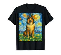 Rough Collie Starry Night Van Gogh Collie Chien Lassie Race T-Shirt