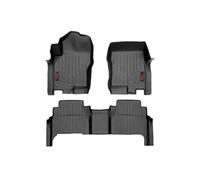Rough Country All Weather Floor Mats for Nissan Frontier Crew Cab (2008-2021) - Non-Slip Waterproof Flexible Floor Mat, Front & Rear Set